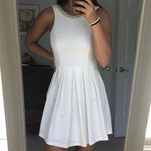 Petite white cocktail dress